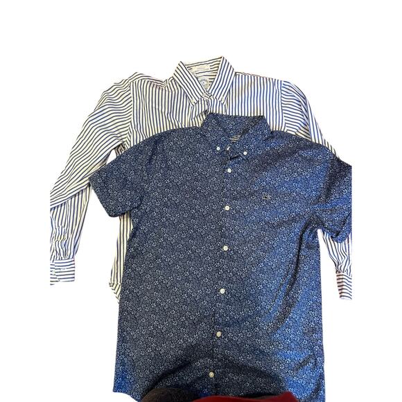 BROOKS BROTHERS VINEYARD VINES Bundle of 2 Blue Button Shirts Floral Stripes XL - Picture 1 of 11